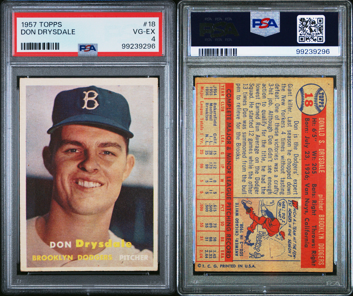 スポーツ選手 MLB PSA 4 1957 Topps #18 Don Drysdale RC Brooklyn Dodgers – Northwest