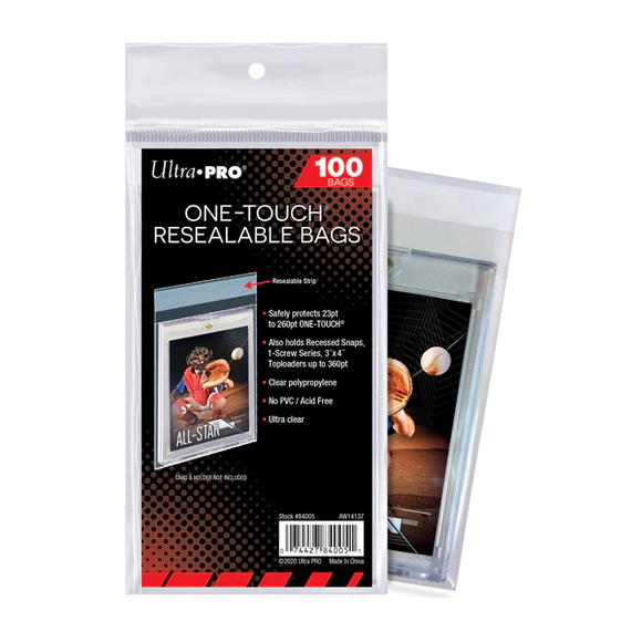 Ultra Pro One-Touch Resealable Bags, Fits up to 260PT (100ct)
