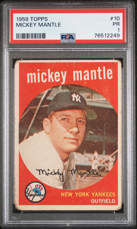 PSA 1 1959 Topps #10 Mickey Mantle