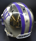 UW Washington Huskies Gold Mirror Chrome Full Size Replica Football Helmet Schutt Unsigned