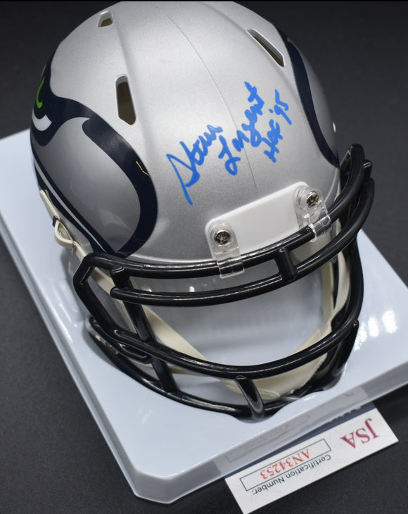 Steve Largent Seahawks AMP Mini Helmet w/ JSA COA
