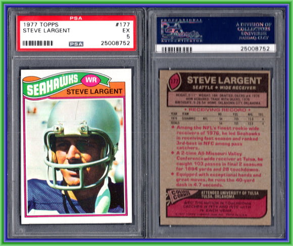 PSA 5 1977 Topps #177 Steve Largent RC Seattle Seahawks #1184