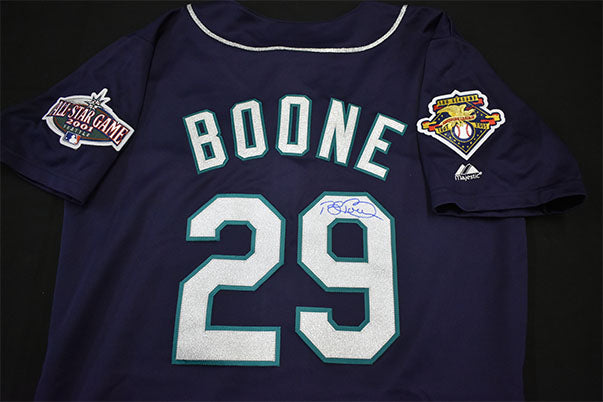 Bret Boone Signed 2001 Mariners Blue Jersey w/All Star Patch