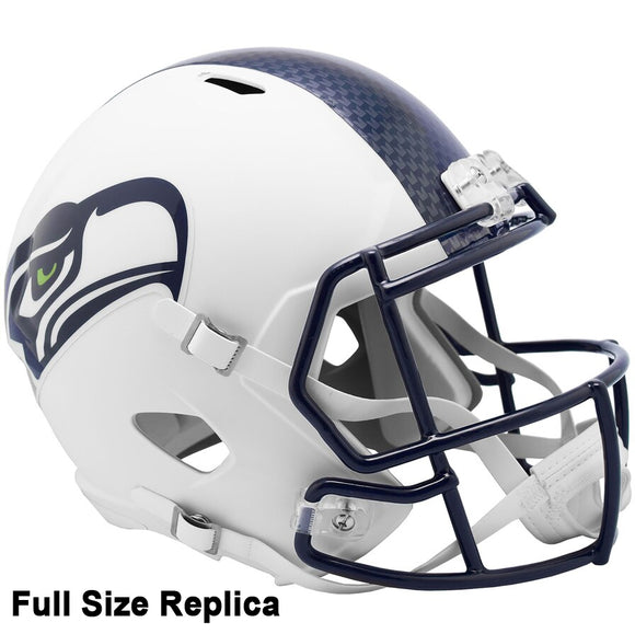 Seattle Seahawks Riddell Flat White Full Size Replica Helmet Unsigned