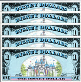 1990 Disney Dollars One $1 Series A Mickey Mouse x5 Consecutive # Uncirculated