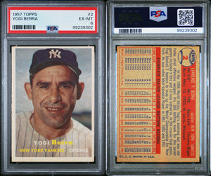 PSA 6 1957 Topps #2 Yogi Berra New York Yankees