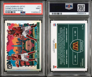 2024 Donruss Optic Downtown Duos #11 Jayden Daniels/Terry McLaurin PSA 9