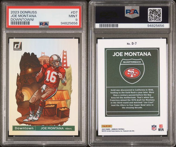 2023 Donruss Downtown #7 Joe Montana PSA 9