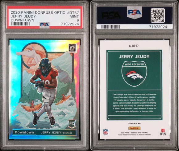 2020 Donruss Optic Downtown #37 Jerry Jeudy PSA 9