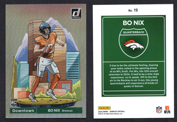 2024 Donruss Downtown! #19 Bo Nix (NM-Near Mint)
