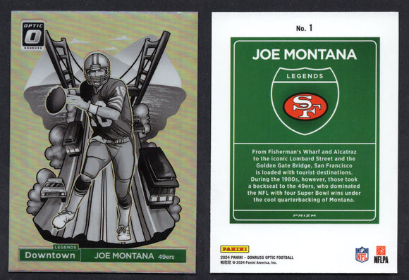 2024 Donruss Optic Downtown Legends #1 Joe Montana