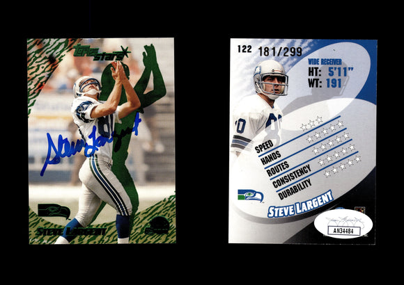 Steve Largent 2000 Topps Stars Green #122 181/299 Autographed Card Seattle Seahawks JSA #13