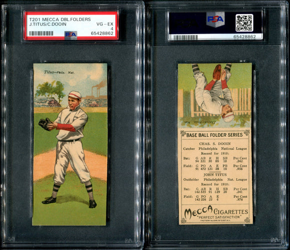 PSA 4 1911 Mecca Double Folders T201 #45 John Titus Red Dooin POP27