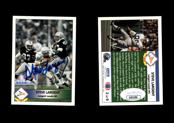Steve Largent 1992 Pacific Steve Largent #2 Largent Leads NFL Autographed Card Seattle Seahawks JSA #17