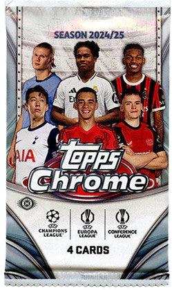 2024-25 Topps UEFA Club Competitions Chrome Soccer Hobby pack