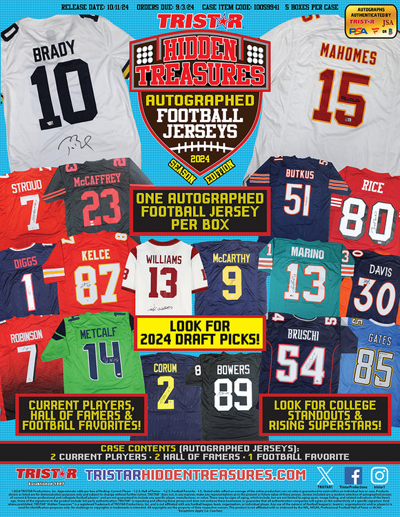 2024 Tri Star Hidden Treasures Autographed Football Jersey Hobby Box