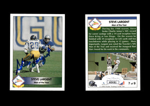 Steve Largent 1992 Pacific Steve Largent #7 Man of the Year Autographed Card Seattle Seahawks JSA #22