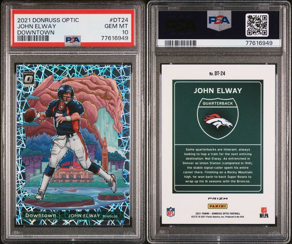 2021 Donruss Optic Downtown! #24 John Elway PSA 10