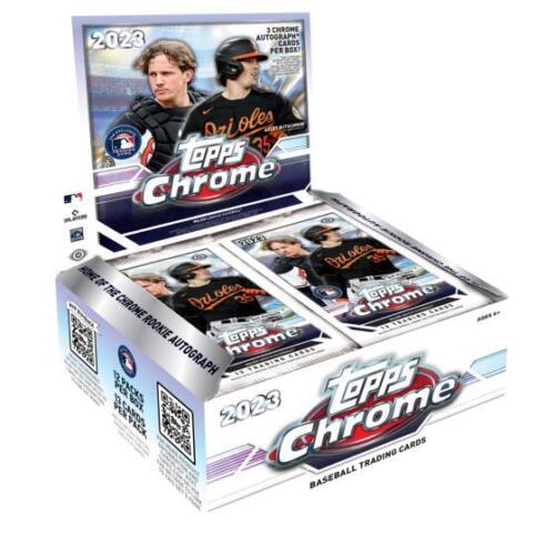 2023 Topps Chrome Baseball HTA Jumbo Box. Call store to confirm.