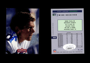 Steve Largent 1992 Pro Line Profiles #302 Autographed Card Seattle Seahawks JSA #29