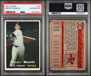 PSA AUTH 1957 Topps #95 Mickey Mantle New York Yankees