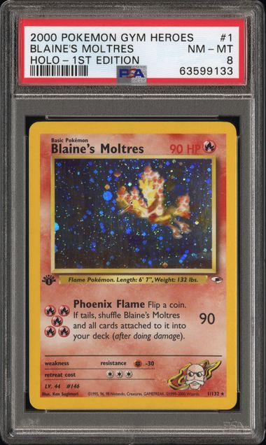 PSA 8 Blaine's Moltres Holo 1st Edition
