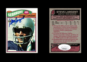 Steve Largent 1977 Topps #177 RC Autographed Card Seattle Seahawks JSA #38
