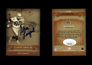 Steve Largent 2006 Donruss Classics Classic Singles Bronze #20 PR /1000 Autographed Card Seattle Seahawks JSA #3
