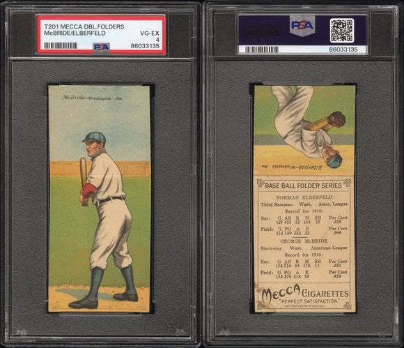 PSA 4 1911 Mecca Double Folders T201 #36 George McBride Kid Elberfeld POP42