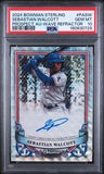 2024 BOWMAN STERLING PROSPECT AUTOGRAPHS #PASW SEBASTIAN WALCOTT PROSPECT AU-WAVE REFRACTOR /125 PSA 10