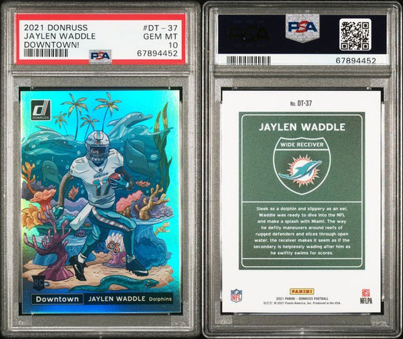 2021 Donruss Downtown! #37 Jaylen Waddle PSA 10