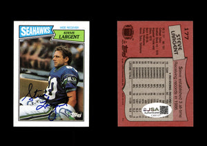 1987 Topps #177 Steve Largent Autographed Card Seattle Seahawks JSA #48
