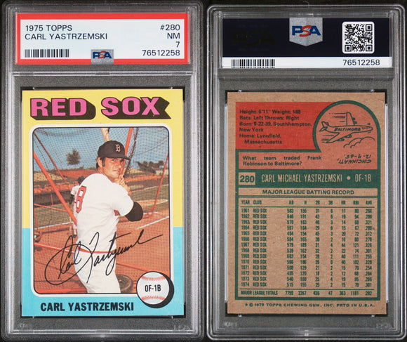 PSA 7 1975 Topps #280 Carl Yastrzemski