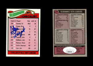 Steve Largent 1977 Topps #226 Seattle Seahawks Team Checklist Unmarked Autographed Card JSA #4