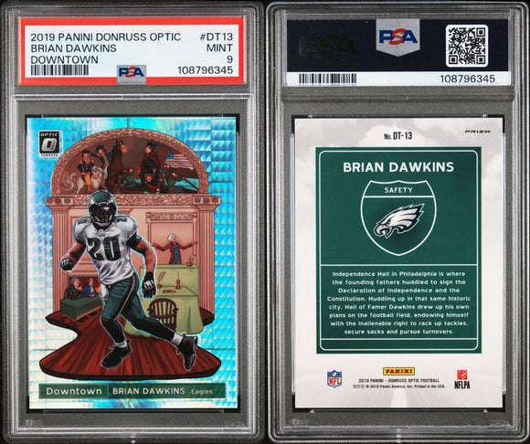 2019 Donruss Optic Downtown #DT13 Brian Dawkins PSA 9