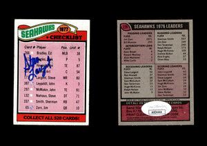 Steve Largent 1977 Topps #226 Seattle Seahawks Team Checklist Marked Autographed Card JSA #5