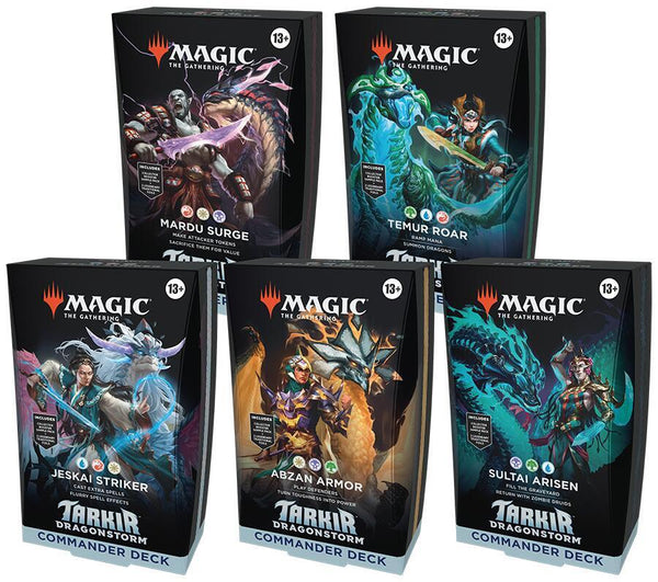 MTG Tarkir: Dragonstorm Commander Deck Set (5) Northwest Sportscards MTG Tarkir: Dragonstorm Commander Deck Set (5) Northwest Sportscards
