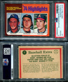 PSA 4 1975 O-Pee-Chee OPC #7 Steve Busby Royals Dick Bosman Indians Nolan Ryan Angels