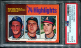 PSA 4 1975 O-Pee-Chee OPC #7 Steve Busby Royals Dick Bosman Indians Nolan Ryan Angels