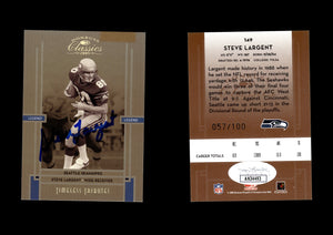 Steve Largent 2005 Donruss Classics Timeless Tributes Bronze #149 57/100 Autographed Card Seattle Seahawks JSA #6