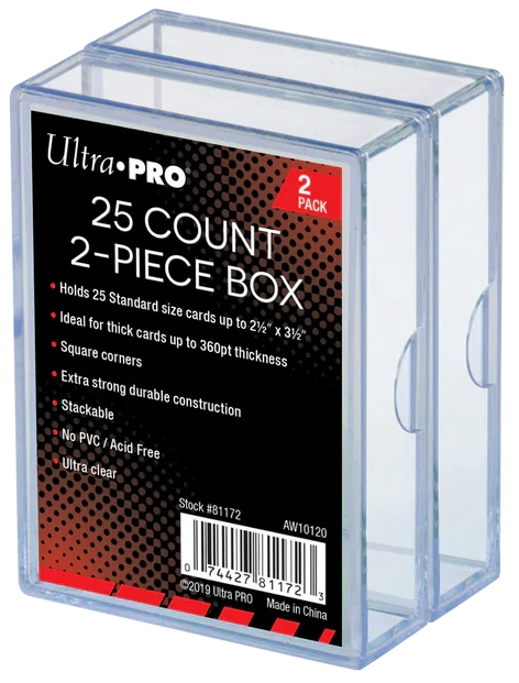 Ultra Pro 2-Piece 25-Count Clear Card Storage Boxes (2ct)