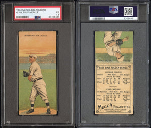 PSA 1.5 1911 Mecca Double Folders T201 #49 Hooks Wiltse Fred Merkle POP10