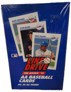 1991 Line Drive AA Pre-Rookie Baseball Box w/36 Packs