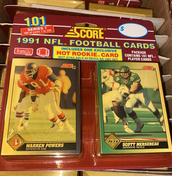 1991 Score Series 1 Football 101 Card Blister Pack with HOT ROOKIE CARD Insert