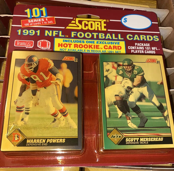 1991 Score Series 2 Football 101 Card Blister Pack with HOT ROOKIE CARD Insert