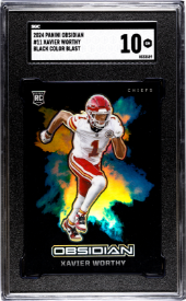 2024 Panini Obsidian Black Color Blast #11 Xavier Worthy SGC 10