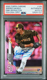 PSA DNA 9 2020 Topps Chrome Pink Refractor #149 Andres Munoz RC San Diego Padres Autographed POP2