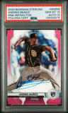 PSA 10/10 2020 Bowman Sterling Rookies Pink Refractor #BSR86 Andres Munoz RC /75 San Diego Padres Autographed POP2