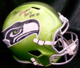 JSA Steve Largent Autographed Signed Inscribed Seattle Seahawks Riddell Green Flash Full Size Replica Helmet