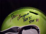 JSA Steve Largent Autographed Signed Inscribed Seattle Seahawks Riddell Green Flash Full Size Replica Helmet